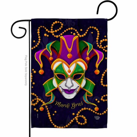 CUADRILATERO Joker Mardi Gras Springtime Double-Sided Decorative Garden Flag, Multi Color CU3912037